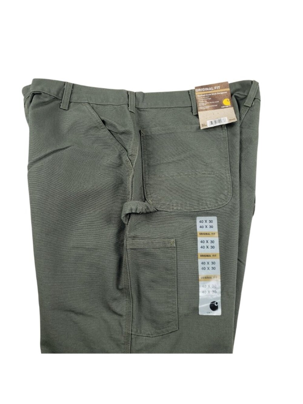 NWT Carhartt Men 40x30 Washed Duck Work Dungaree Carpenter Canvas Pants B11 MOS - Picture 5 of 11